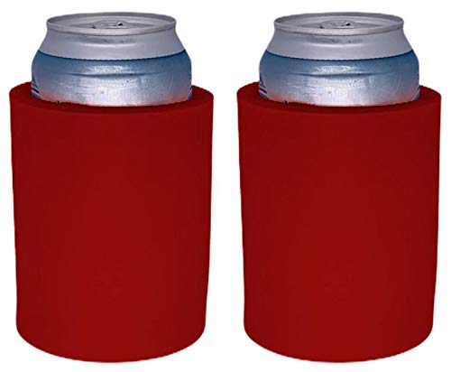 Blank Thick Foam Old School Can Cooler (2 Pack, Red)