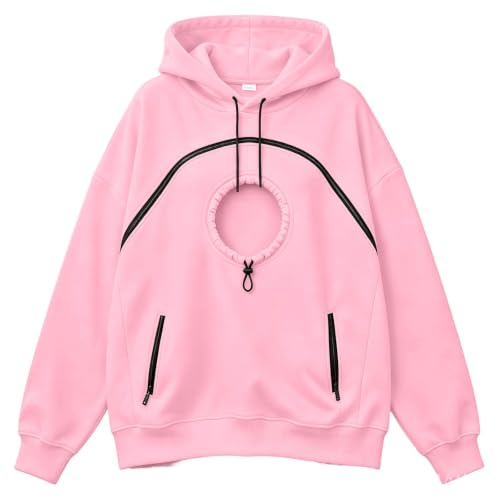 Womens Hoodie With Cat Pouch Zipper Pockets Dog Carrier Pet Pouch Hoodies - image 4