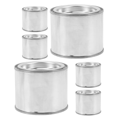 Mikinona Contenedores de Almacenamiento de Pintura Metálicos Redondos Tapa Hermética para Laboratorio, 6 Botes Pequeños de 0,1 L para Muestras Seguras