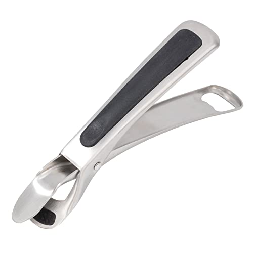 Obsoorth Non-Scalding Bowl Gripper Clip for Lifting Plate Dishes Stainless Steel Anti-Hot Clamp Kitchen Retriever Tong from Pressured Cooker Microwave Oven Air Fryer, Black