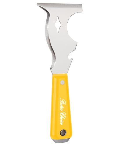 Bates- Paint Scraper, 10 in 1 Painters Tool, Yellow Handle Paint Scrapers for Wood, Painters Tool, Painters Knife, Paint Scraper for Painting, Putty Knife, Metal Scraper, Spackle Knife, Putty Scraper