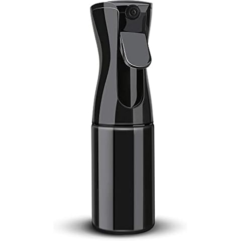 Hair Spray Misting Bottle, 200ml Refillable Fine Mist Sprayer Bottle, Ultra Fine Continuous Water Mister For Salon, Gardening, Plants & Skin Care, Black Cover