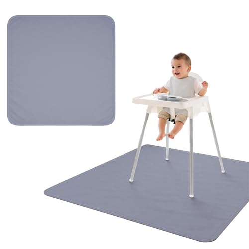 Image of BapronBaby Minimalist Slate Splash Mat - Waterproof Catch-All for Under High Chairs, Floors, Tables, Playtime or Arts & Crafts - Machine Washable - 45" x 45”