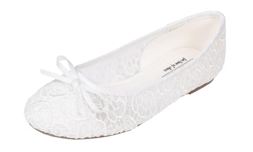 Feversole Round Toe Lace Ballet Crochet Flats Women's Comfort Breathable Shoes,Chaussures Respirantes Confortables pour Femmes avec Bout Rond et Lacets