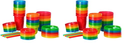 Image of The First Years,Straw Take & Toss Party Pack, Rainbow, 30-Pieces (Pack of 2)
