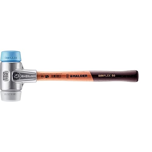 SIMPLEX-Schonhammer, TPE-soft/TPE-mid; mit Aluminiumgehäuse und hochwertigem Holzstiel | D=50 mm | 3113.050