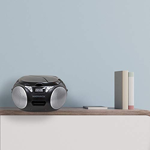 Magnavox Md6924 Portable Top Loading Cd Boombox With Am/Fm Stereo Radio In Black | Cd-R/Cd-Rw Compatible | Led Display | Aux Port Supported | Programmable Cd Player | #TOP4