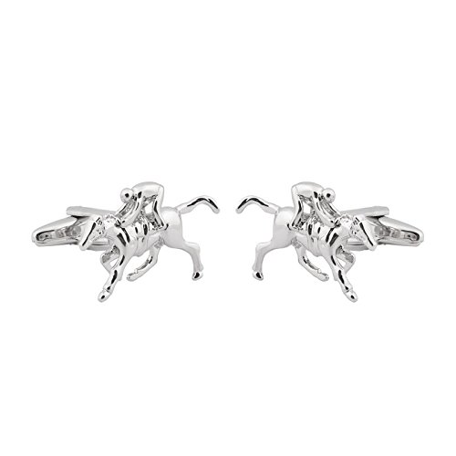 shining jewel - by shivansh Men's Funky and Stylish Polo Race Brass Cufflink Design (Silver)-picture-32