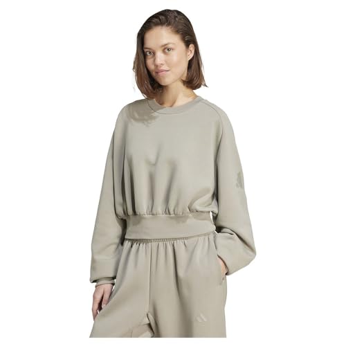 adidas Women's Sweat-Shirt Soft Lux Loose, Silver Pebble, XS