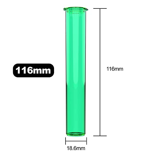 Image of Dragon Chewer 116mm CR Plastic Packaging Pop Top Tubes - Child Resistant Travel Holder Vial Containers - 500 qty (Translucent Green)