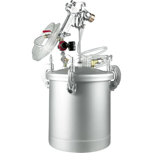 Pistola rociadora for tanque de pintura con alimentación a presión de galones, rociador for ollas de pintura a presión de 10L, 2 mangueras