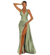 Satin Bridesmaid Dresses for Women 2026 Spaghetti Straps Mermaid Formal Dress with Slit V Neck Long Wedding Guest Dress Aqua Size0 at Amazon Women's Clothing store Satin Bridesmaid Dresses for Women 2026 Spaghetti Straps Mermaid Formal Dress with Slit V Neck Long Wedding Guest Dress Aqua Size0 at Amazon Women's Clothing store
