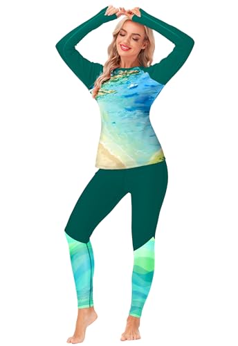 Image of AOBUTE Women Swim Pants UPF 50+ Rash Guard Pants High Waisted Swimming Leggings