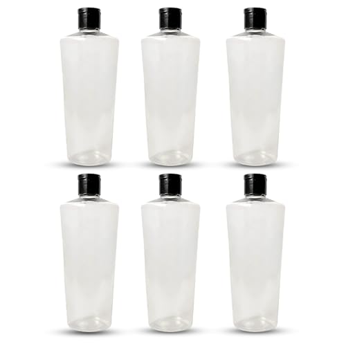 Image of Devinez Multipurpose Empty Transparent Pet Bottle Pastic with Flip-Top Cap, 250 ml - (Pack of 6), for Beauty, Essential Oils, Skin Care, Travel, Toners, Cleaning, Sanitizers, Cosmetic & DIY