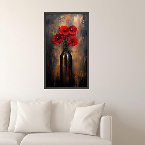 Affiches et impressions de fleurs rouges en tableau mural de 43x86 cm - 2