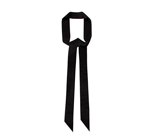 1PCS Black Long 200cm/2.18 Yards Multifunction Women Thin Chiffon Long Tie Scarf -Silk Scarves Bag Band Belt Neckerchief for Spring Summer3