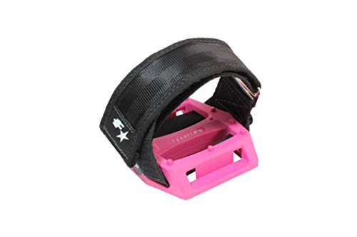 Fyxation Puertas Kit de Correa de Pedal con Pedal de Color Rosa y Negro Correas