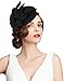 Z&X Wool Felt Fascinator Pillbox Hats for Women Winter Retro Floral Berets Fedora Wedding Derby Church Hat Black