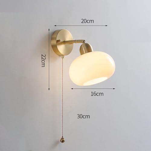Lámpara de pared E27 interior moderna con interruptor de extracción para pasillo y hogar 4