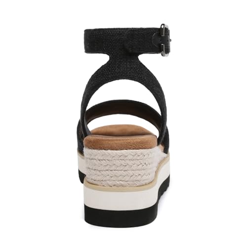 Athlefit Women's Platform Sandals Buckle Ankle Strap Open Toe Espadrille Wedge Sandals4