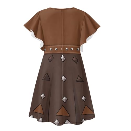 Vestido corto de manga con volantes para niñas miniatura 5