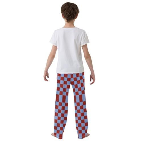 Red Blue Checkerboard A Pajama Pants Long Sleep Pant Soft PJ Bottoms Sleepwear3