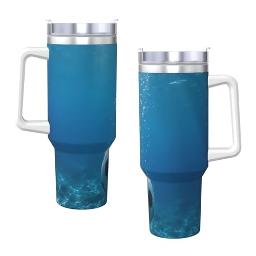 Regalo ideal: vaso aislado de fútbol de 40 oz con asa 4