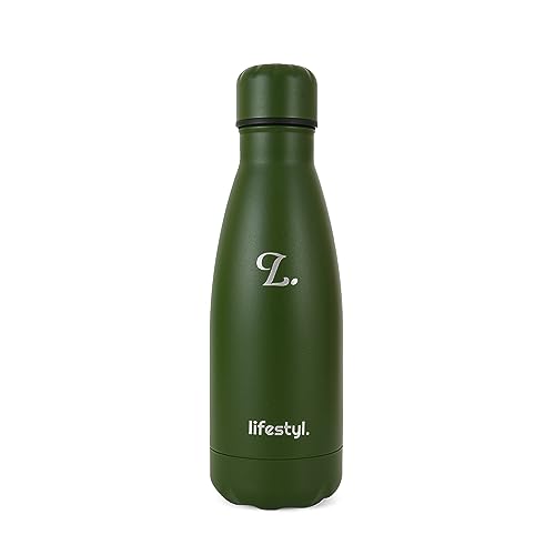 Lifestyl Stainless Steel Water Bottle | 24 Hrs Cold & 12 Hrs Hot| Thermoshield Technology Vacuum Insulated Metal Water Bottles, Leak-Proof Drinks Bottle for Gym, Yoga, Cycling (350 ml, Sage)