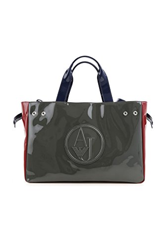 Armani Jeans Color Blocked Eco Patent Shopper