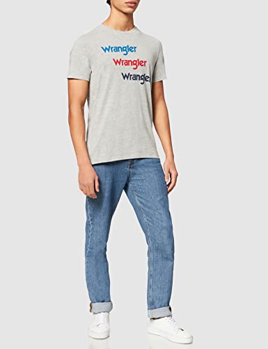 Wrangler SS Repeat Tee T-Shirt, Mid Grey, XXL Uomo...