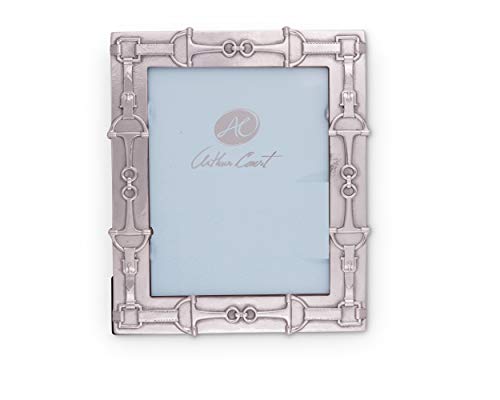Arthur Court Designs Aluminum 8x10 Equestrian Horse Pattern Photo Frame
