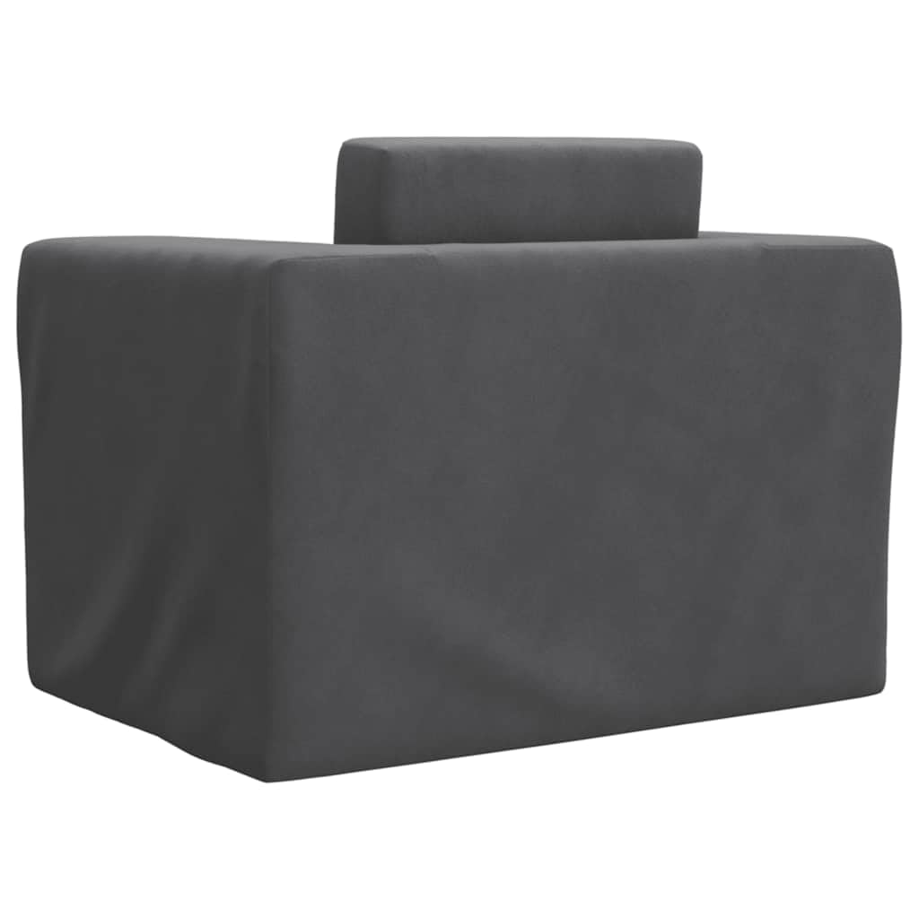 Sofa do spania dla dzieci, antracytowa, miękki plusz, meble do pokoju dziecięcego ze zdejmowaną poszewką, tapicerka piankowa, zestaw do spania, łóżko dziecięce, szafa na ubrania
