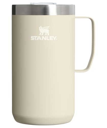 Image of STANLEY Everyday Camp Mug 24oz | Drink Through Lid | Cup for Coffee, Tea and Drinks | Insulated Stainless Steel Coffee Mug | BPA-Free | Toasted Almond