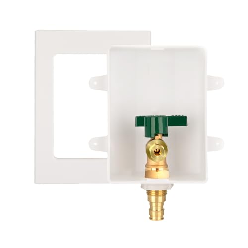 SECKWHALE PEX-A Ice Maker Outlet Box 1/2 F1960 Expansion Inlet x 1/4 OD Compression Outlet Ice Maker Box with 1/4 Turn Shut Off Valve