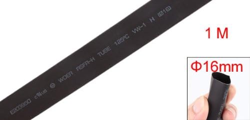 Sourcingmap Heat Shrinkable Tube Shrink Tubing, 1 m, 3.28ft, 16 mm Diameter, Black - Image 3