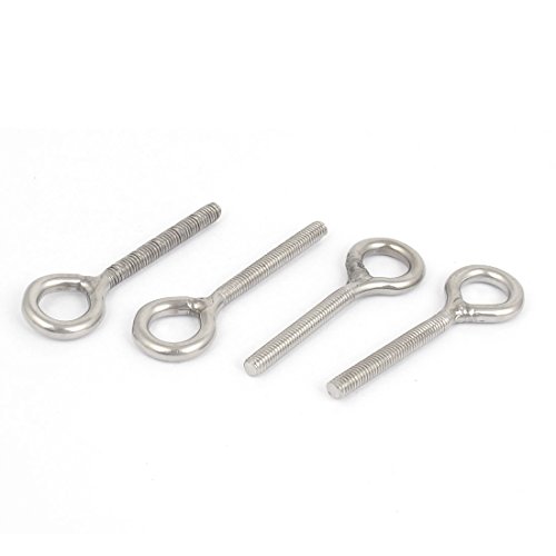 Aexit M4x30mm Metric Quality Parts Thread 304 Stainless Steel Machinery Shoulder Lifting Eye Bolt 4pcs Model:18as579qo473