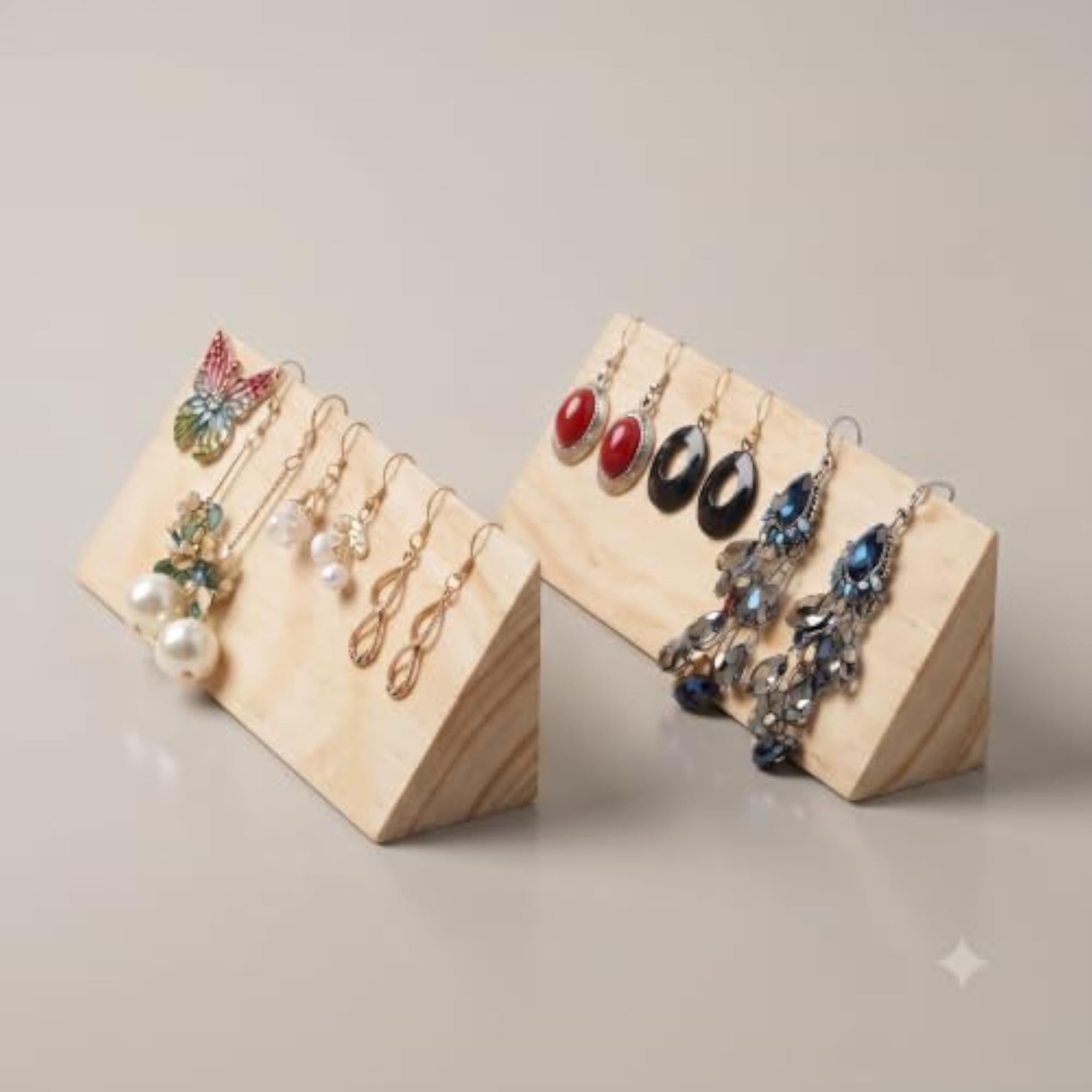 Pine Wood Jewellery Display Stand for Earrings