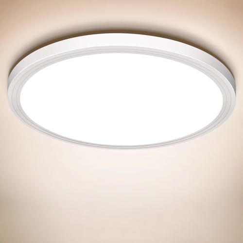 Deckenlampe LED Deckenleuchte Flach 18W - IP44 Badlampe, Weiß 4000K 1600LM...