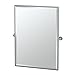 Gatco 4689FS Channel Framed Rectangle Mirror, 32.5 Inch, Chrome/Wall Mount Framed Beveled Pivoting Rectangle Bathroom Vanity Mirror with Chrome Brackets