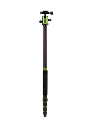 Mefoto Roadtrip Lightweight 61.6" Carbon Fiber Tripod/Monopod, W/Case, Twist Locks, Triple Action Ballhead W/Arca Swiss Plate - Green (C1350Q1G) #TOP2