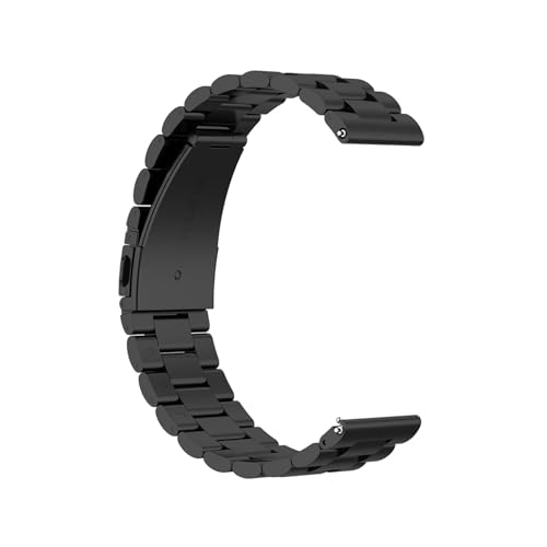 Correa de acero inoxidable 22mm de eslabones macizos pulsera negra Huawei Watch 3 PRETYZOOM
