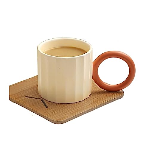 Taza exquisita Taza de café de cerámica hecha a mano, tazas de leche de té pesonalizadas nórdicas, tazas creativas for parejas, utensilios de cocina for oficina, regalo for amantes del té y café Se pu