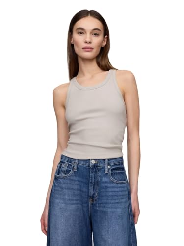 GAP Womens Ribbed High Neck Tank Frosty Morning 223 L