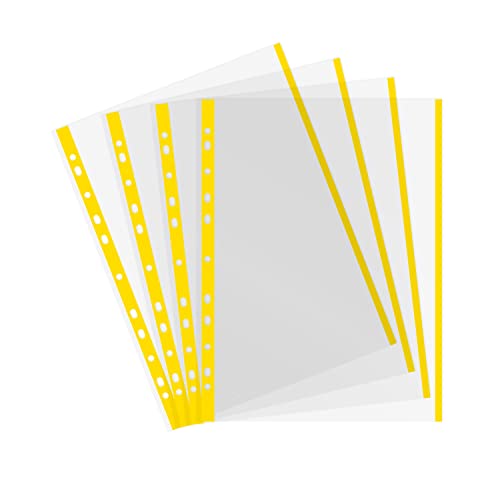 Funda multitaladro Grafoplas PP 80 liso folio con ribete amarillo 2