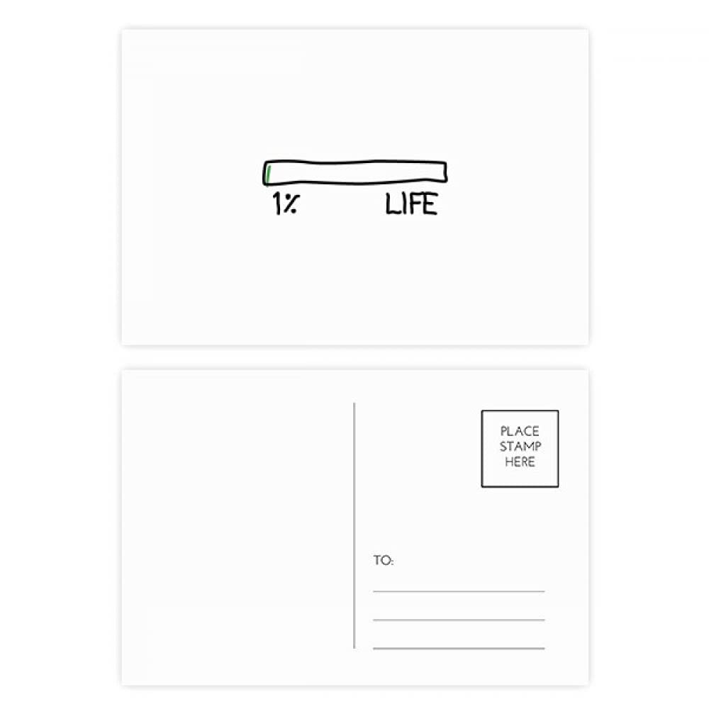 Life Energy Progress Bar Hundredth Newborn Baby Postcard Set Birthday Mailing Thanks Greeting Card