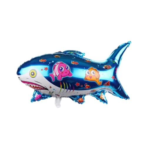 Image of Party Decorz Shark Foil Balloon | Shark Foil Balloon Big Size (17X30 Inch,1 pcs) Ocean Animal Theme Birthday /Party Foil Balloon For Children Birthday Party Decoration