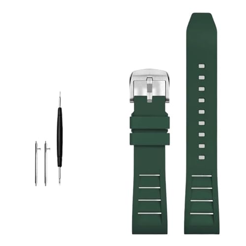 Montres de montres sport strap en caoutchouc fluorine 21mm durable pour homme