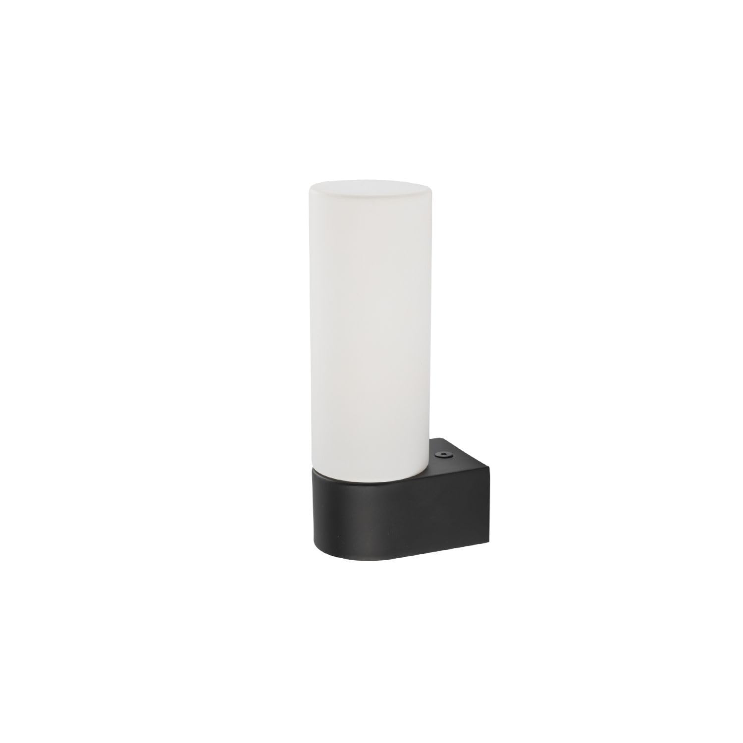 Licht-Erlebnisse Wandleuchte Aluminium Glas Schwarz Weiß IP44 Badezimmer Flur B:5 cm G9 satiniert blendarm Fackel Modern gemütliche Wandlampe Küche JUNARD