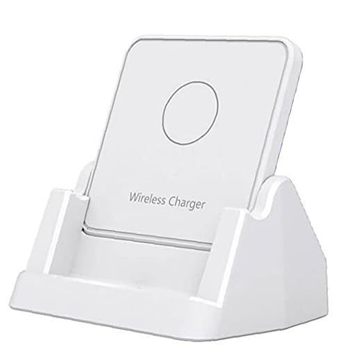 Trådlös laddning trådlös laddningsstativ 15 W USB Type-C snabb telefon laddningsstation dockningsstation vit