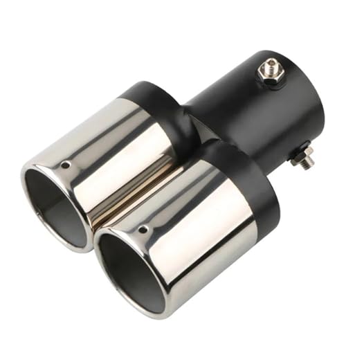 Embouts d'échappement universels réduisant le bruit avec double sortie en inox noir 63mm